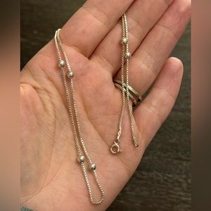 Minimal Italian 925 Sterling silver chain link necklace with ball details!